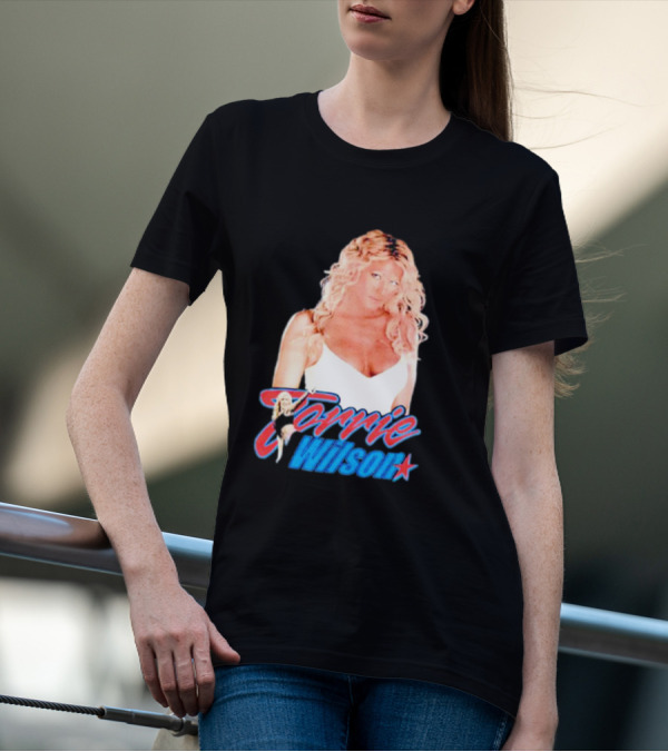 Torrie Wilson Star Text And Photo T-Shirt
