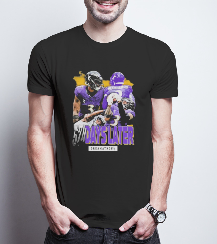 Odell Beckham Jr. 574 Days Later Dreamathon Ravens Football Journey T-Shirt