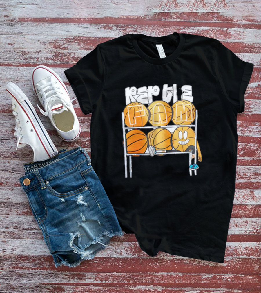 Rep The Fam Volleyball Basketball Balls Cartoon T-Shirt