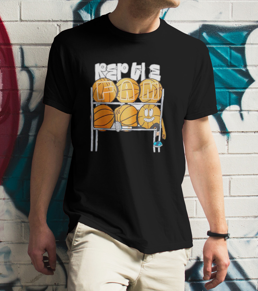 Rep The Fam Volleyball Basketball Balls Cartoon T-Shirt