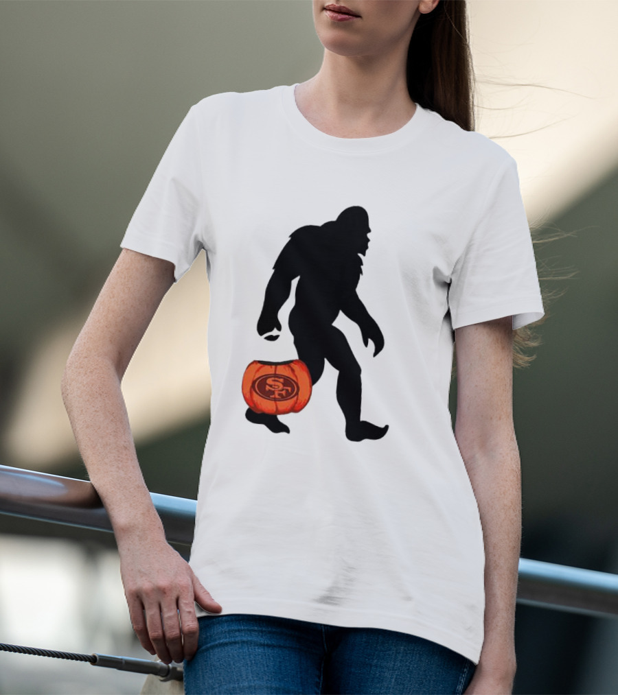 San Francisco 49ers Bigfoot Halloween Pumpkin T-Shirt