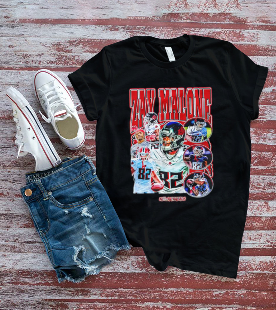 Zay Malone 82 Atlanta Falcons NSNThreads Vintage T-Shirt
