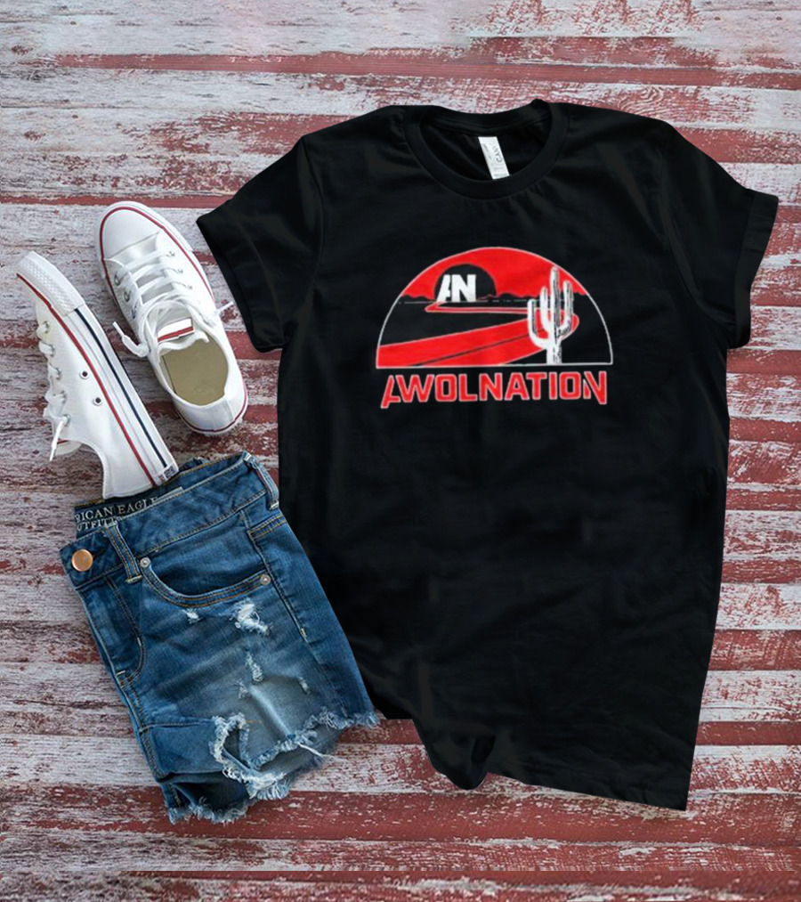 AWOLNATION Cactus Road Desert Scene With Red Sky And Roadway T-Shirt