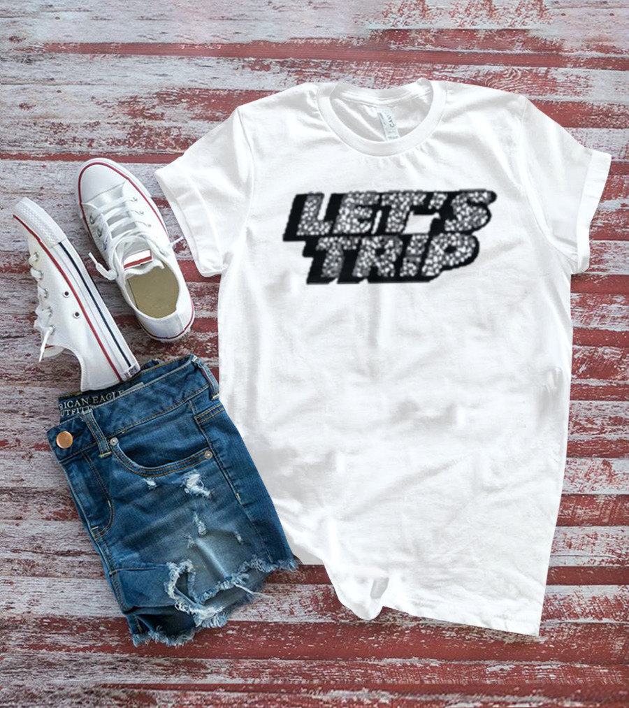 LET’S TRIP Floral Typography T-Shirt
