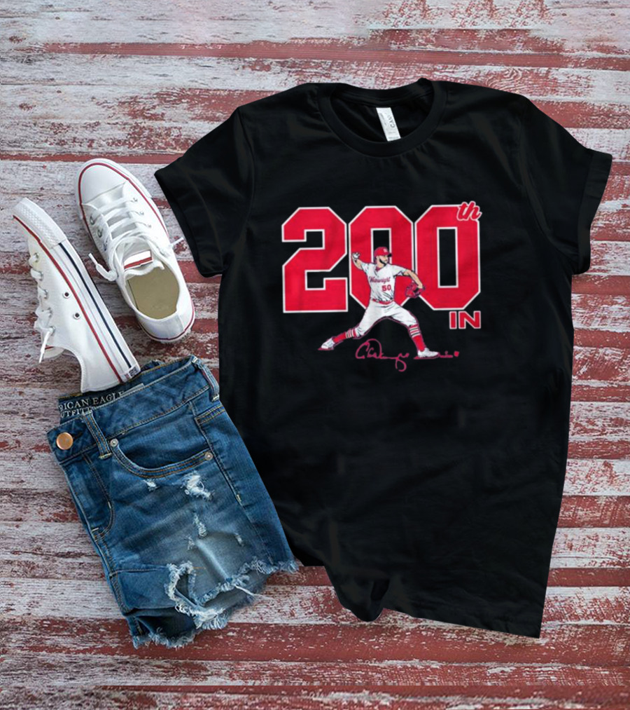 St. Louis Cardinals Adam Wainwright 200th Win Signature T-Shirt