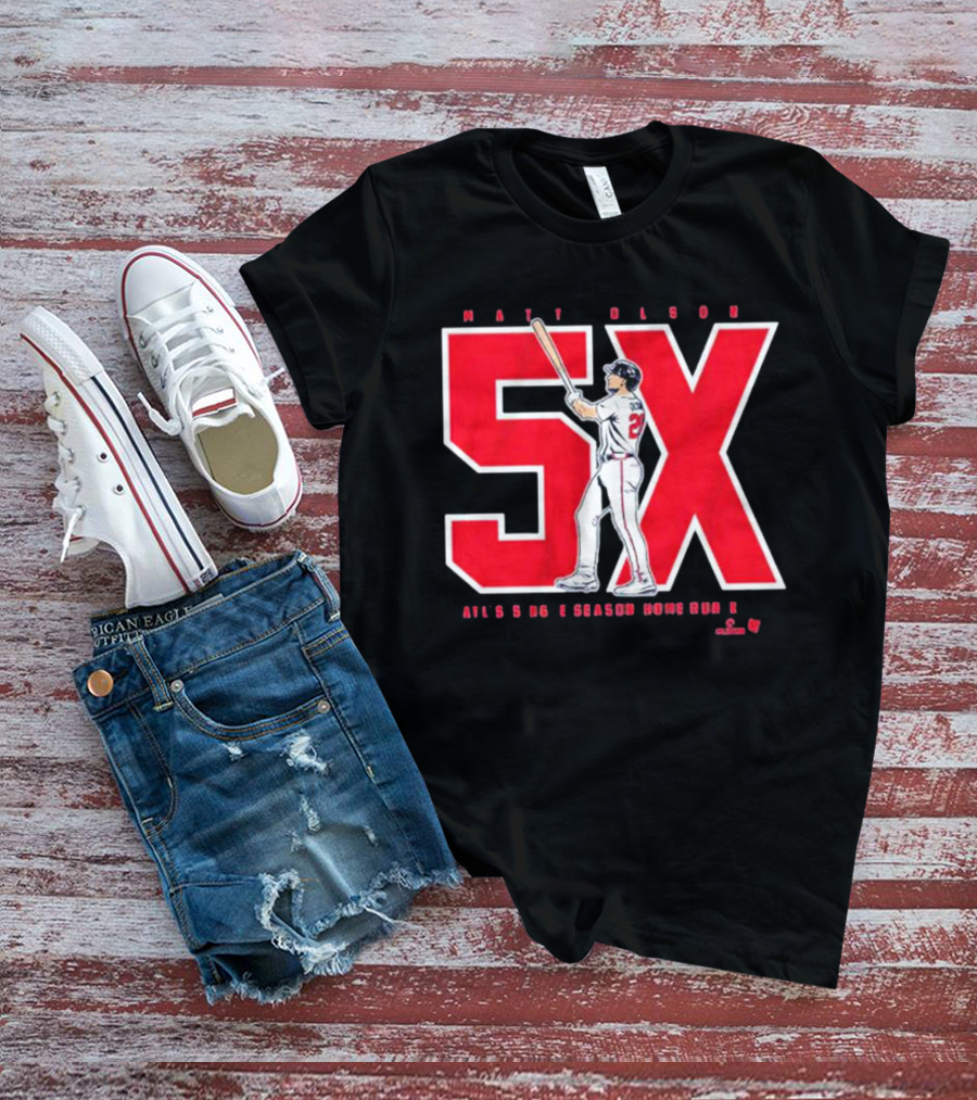 Matt Olson Atlanta 5X Single Season Home Run Record T-Shirt
