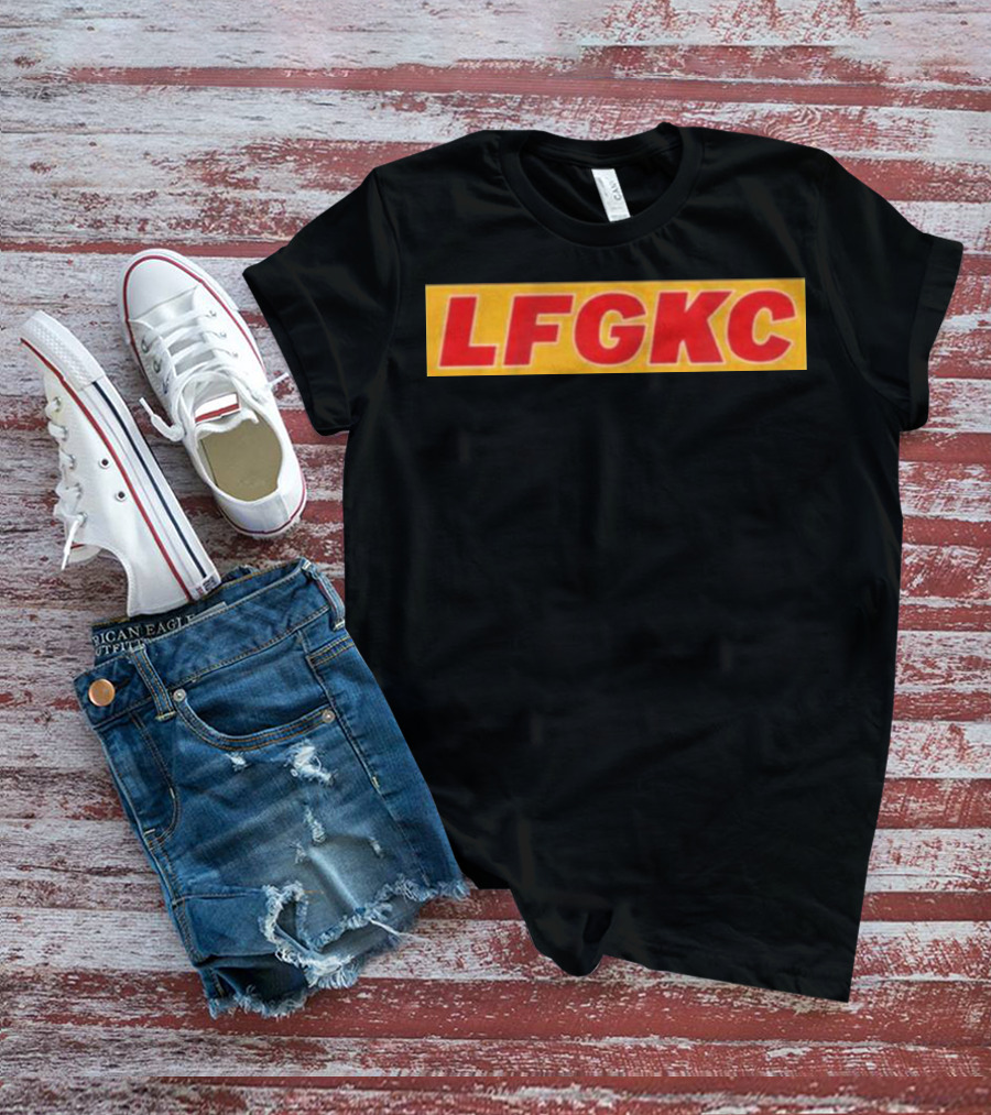 LFG KC Kansas City Football Red Gold Text T-Shirt
