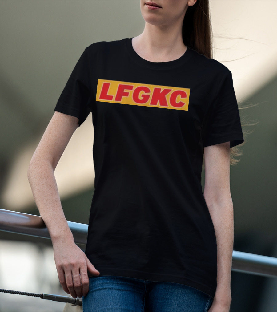 LFG KC Kansas City Football Red Gold Text T-Shirt