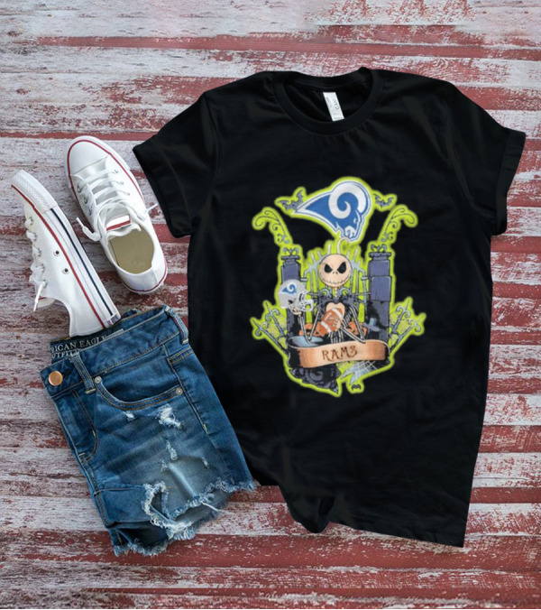 Jack Skellington Los Angeles Rams Halloween Fan Fantasy T-Shirt