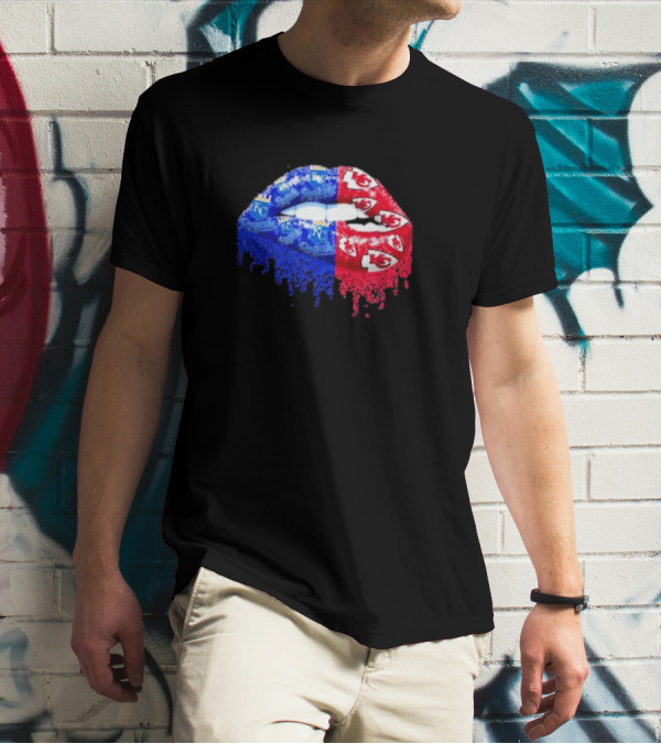 Lips Kansas City Royals KC And Kansas City Chiefs KC T-Shirt