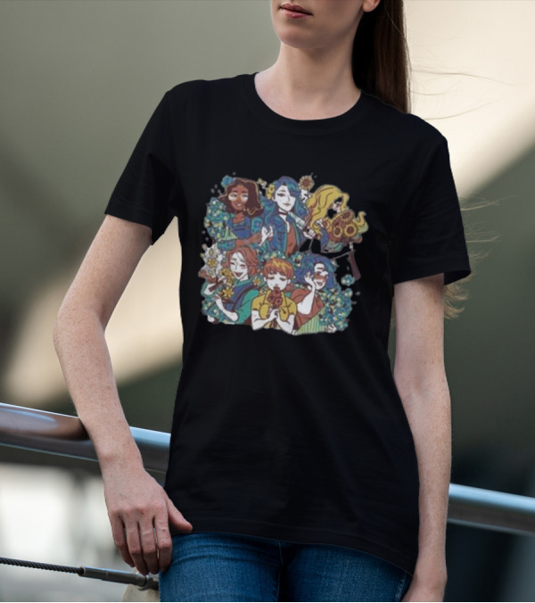 Bachelorette Bouquet Group Floral Characters T-Shirt