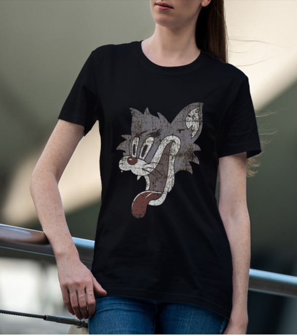 Patrick Hockstetter Cat Distressed Cartoon Face T-Shirt