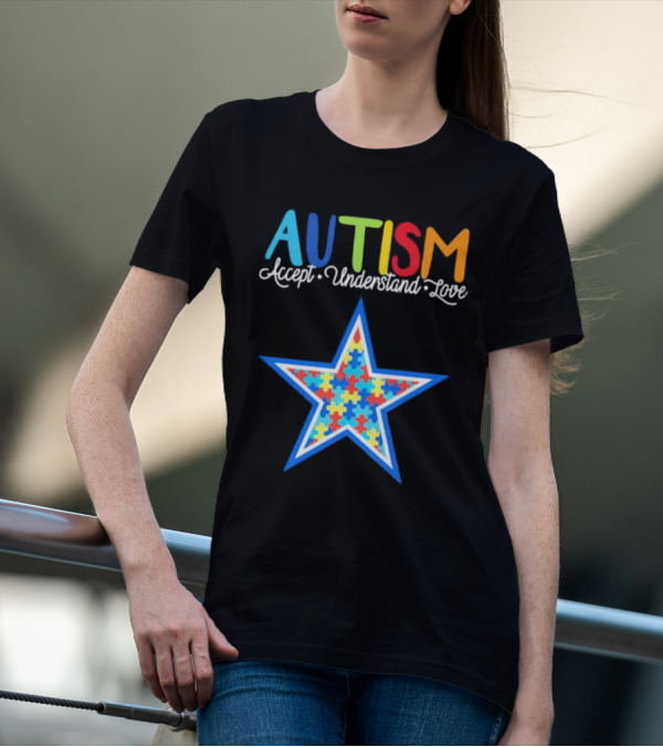 Dallas Cowboys Autism Accept Understand Love Puzzle Star T-Shirt