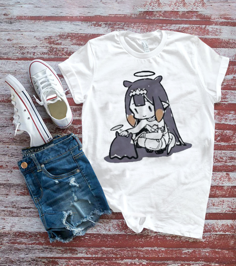 Hololive Ninomae Inanis Tako Fan Art Cute Anime Character Interaction T-Shirt