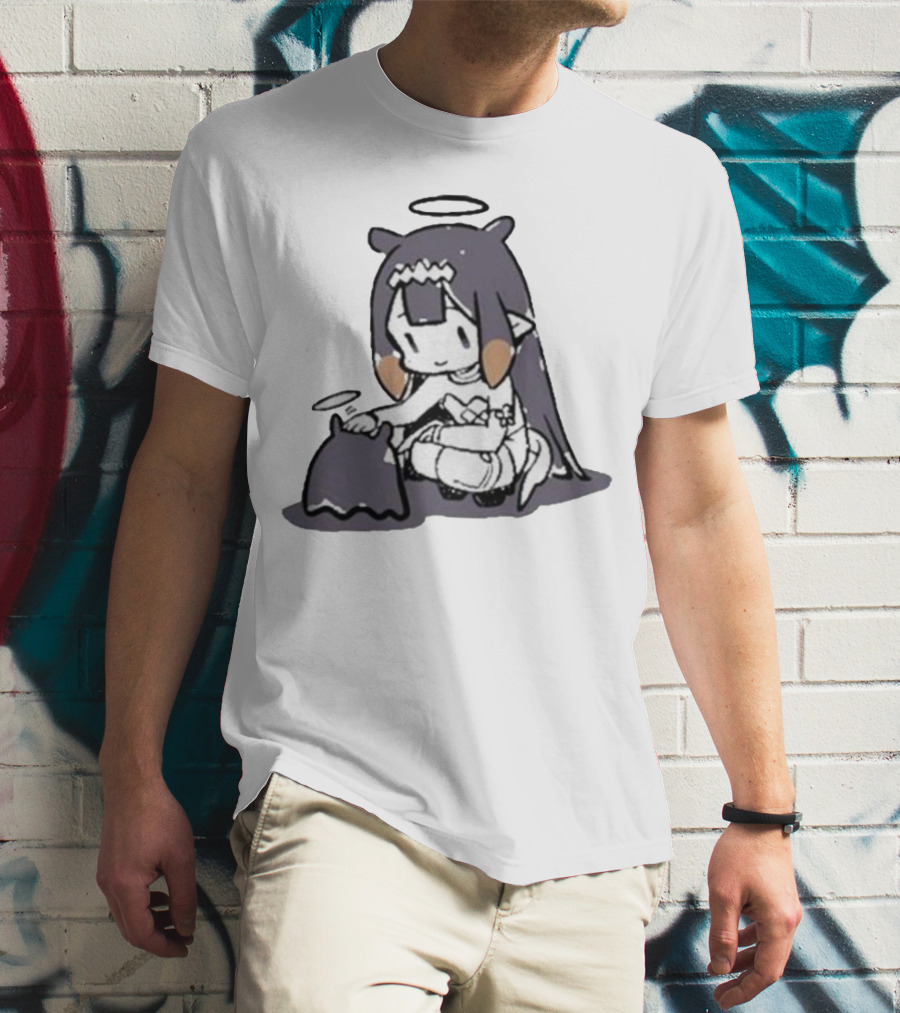 Hololive Ninomae Inanis Tako Fan Art Cute Anime Character Interaction T-Shirt