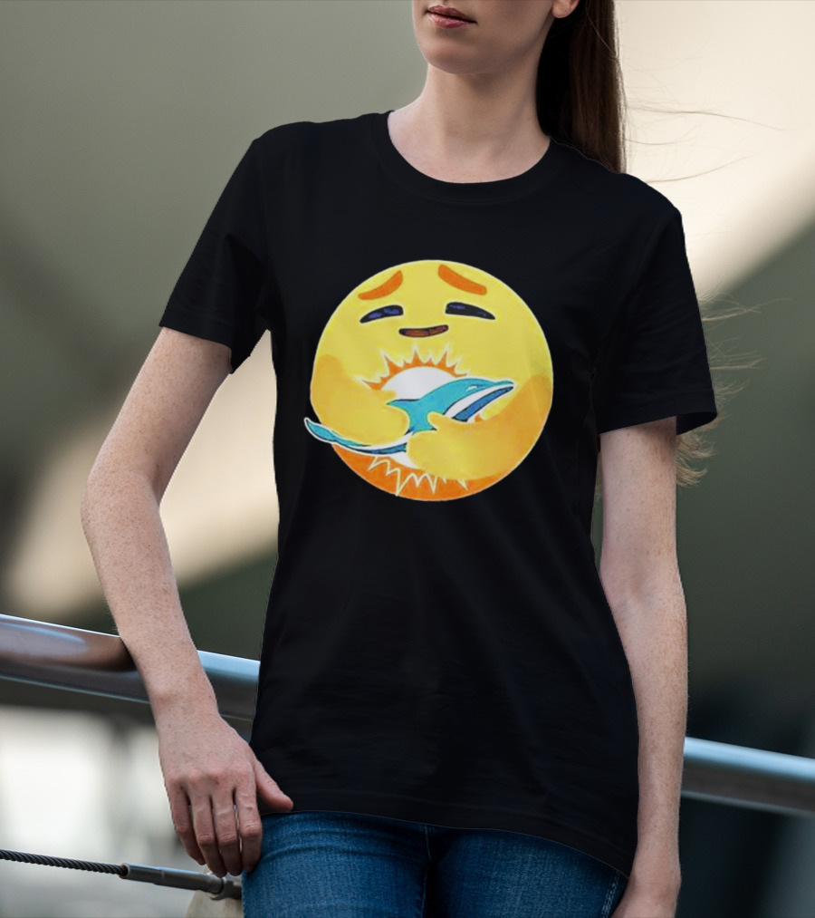 Miami Dolphins Emoji Hugging Dolphin T-Shirt