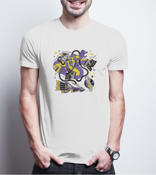 Space Is Non Binary Cosmic Exploration Astronaut And Planets T-Shirt
