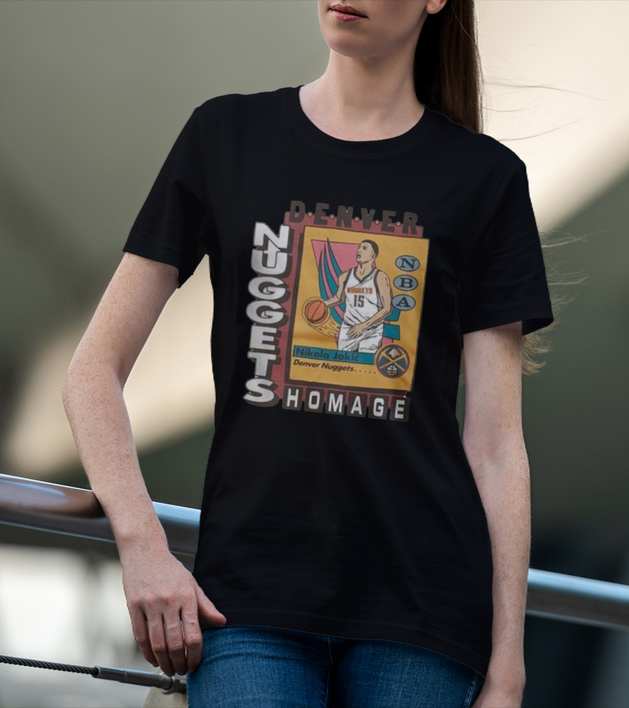 Denver Nuggets Nikola Jokic NBA Nuggets Homage Trading Card T-Shirt