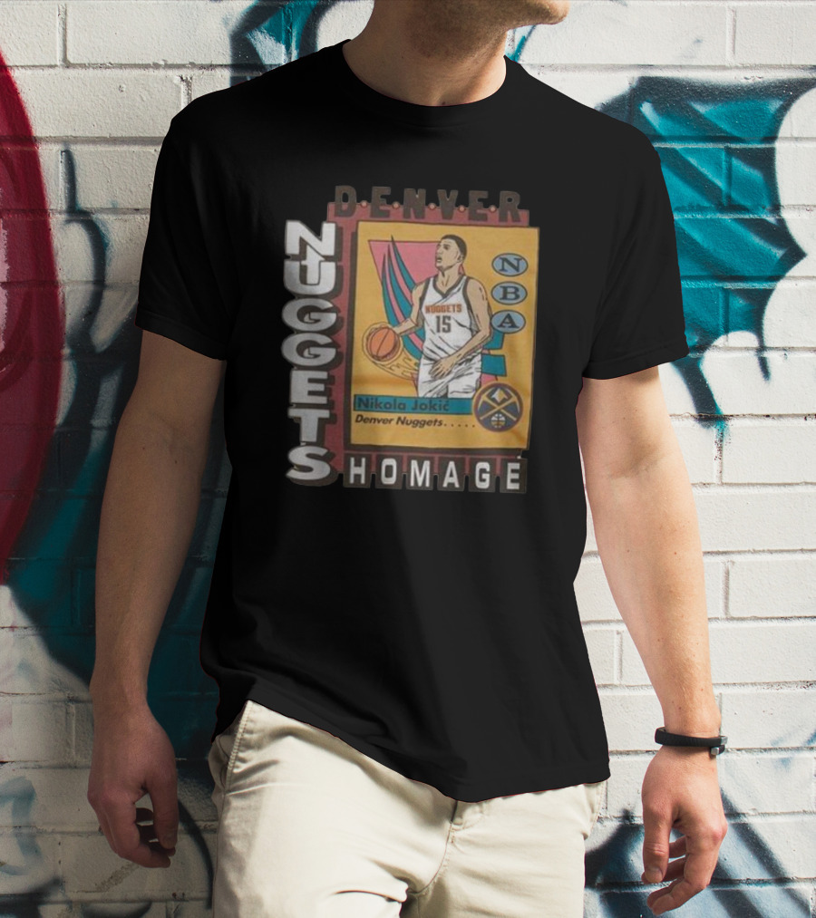 Denver Nuggets Nikola Jokic NBA Nuggets Homage Trading Card T-Shirt