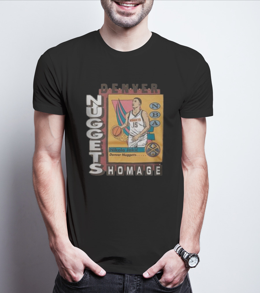 Denver Nuggets Nikola Jokic NBA Nuggets Homage Trading Card T-Shirt