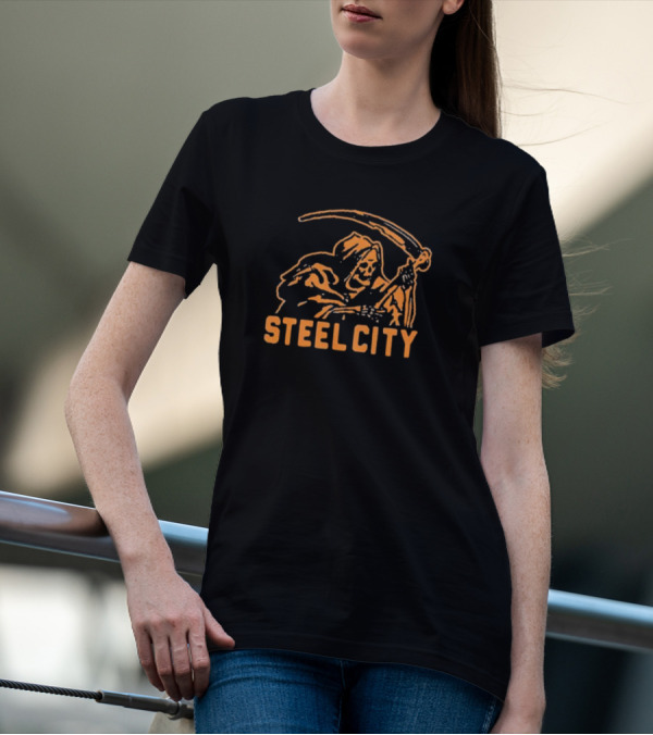 Steel City Reaper Icon Scythe Emblem T-Shirt