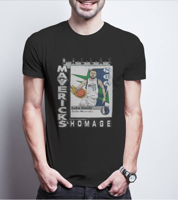 Dallas Mavericks Homage NBA Trading Card Luka Dončić 77 T-Shirt