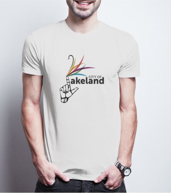City Of Lakeland Hand Gesture With Colorful Feathers T-Shirt