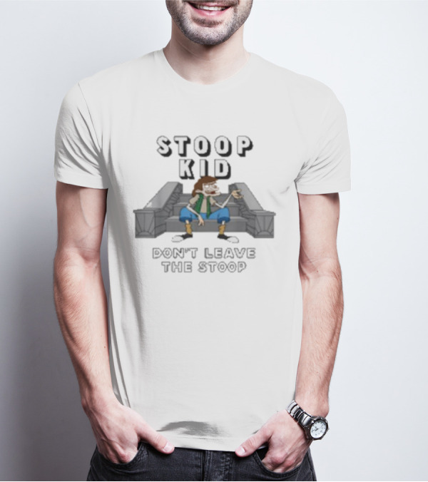 Fat Kid Deals Stoop Kid Cartoon Don't Leave The Stoop Sitting Outside T-Shirt