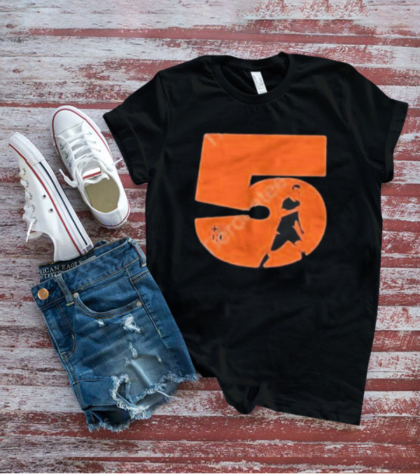Sergio 5 Soccer Player Silhouette Orange T-Shirt