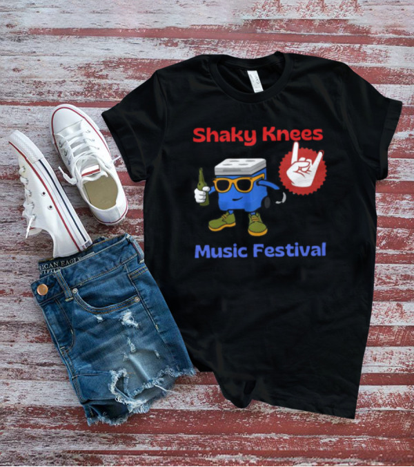 Shaky Knees Music Festival Cooler Character Holding Bottle With Hand Gesture T-Shirt