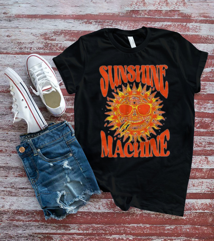 SUNSHINE MACHINE Smiling Sun With Sunglasses And Vibrant Colors T-Shirt