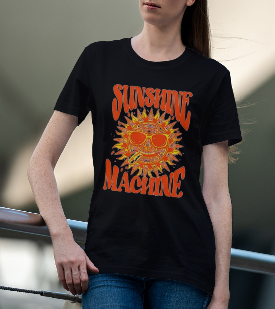 SUNSHINE MACHINE Smiling Sun With Sunglasses And Vibrant Colors T-Shirt