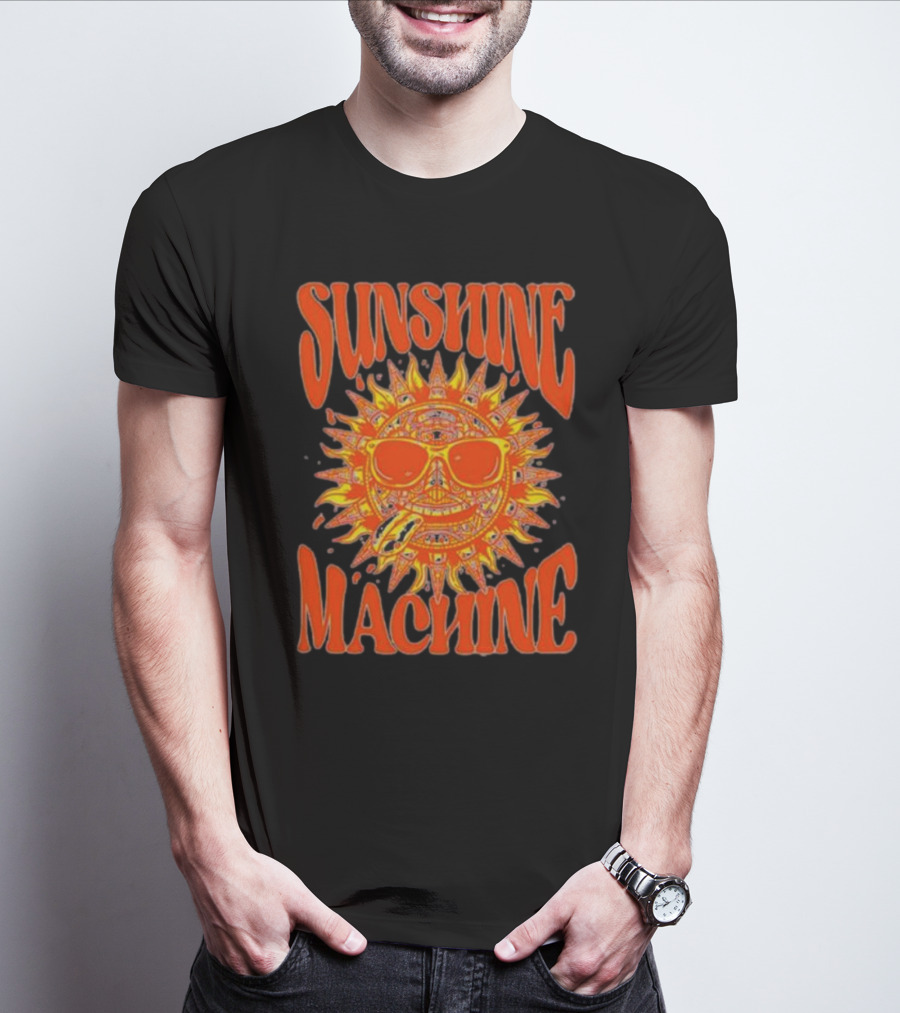 SUNSHINE MACHINE Smiling Sun With Sunglasses And Vibrant Colors T-Shirt
