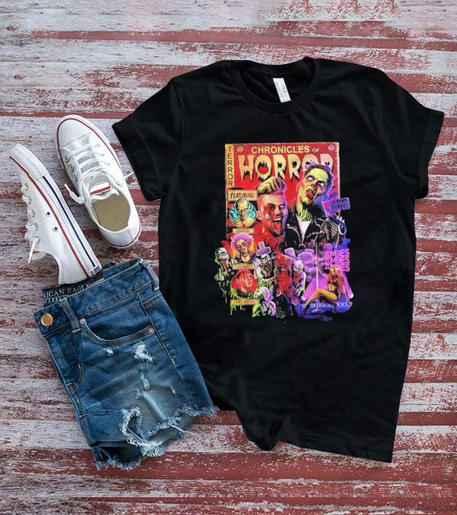 Chronicles Of Horror Terror Featuring Undead Chaos Zombies T-Shirt