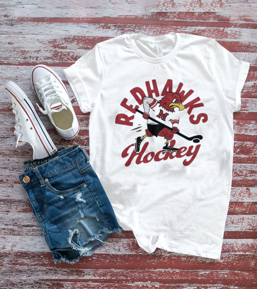 Miami Redhawks Hockey Team Vintage Mascot T-Shirt