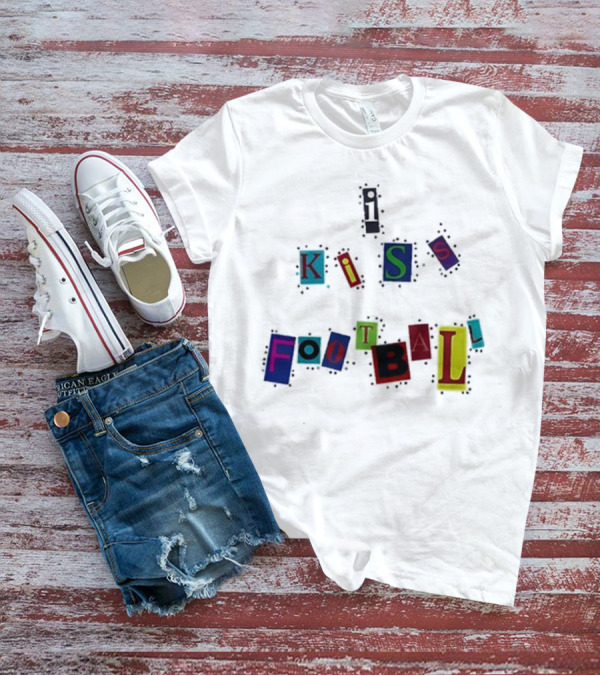 Nooruddean I Kiss Football Soccer Love Passion Bold Colorful Textured T-Shirt