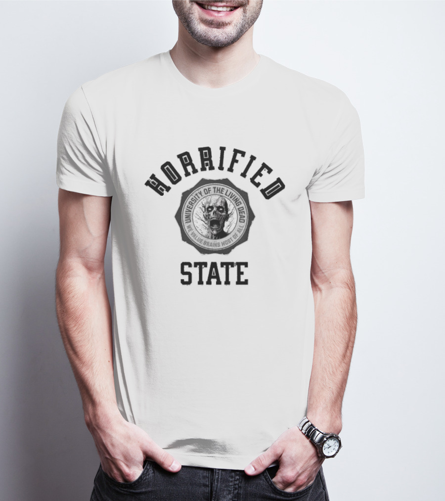 Horrified State University Of The Living Dead We Value Brains Most Of All T-Shirt