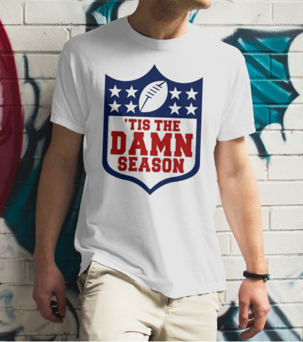 'Tis The Damn Season Football Shield T-Shirt