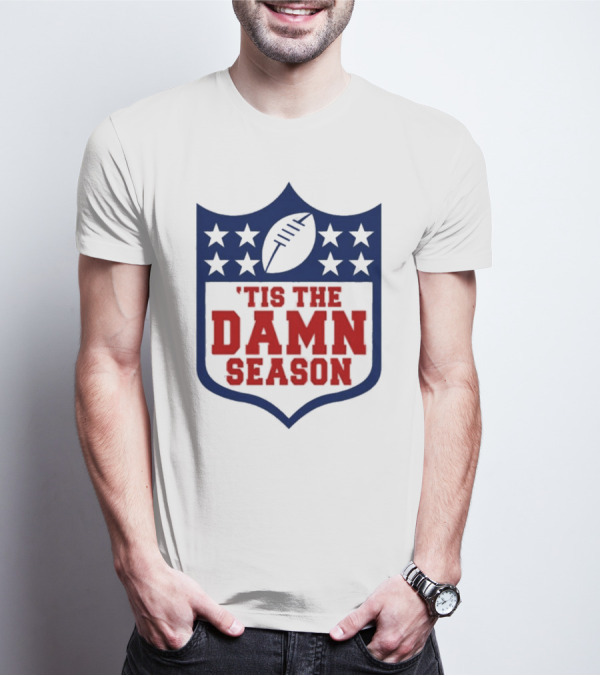'Tis The Damn Season Football Shield T-Shirt