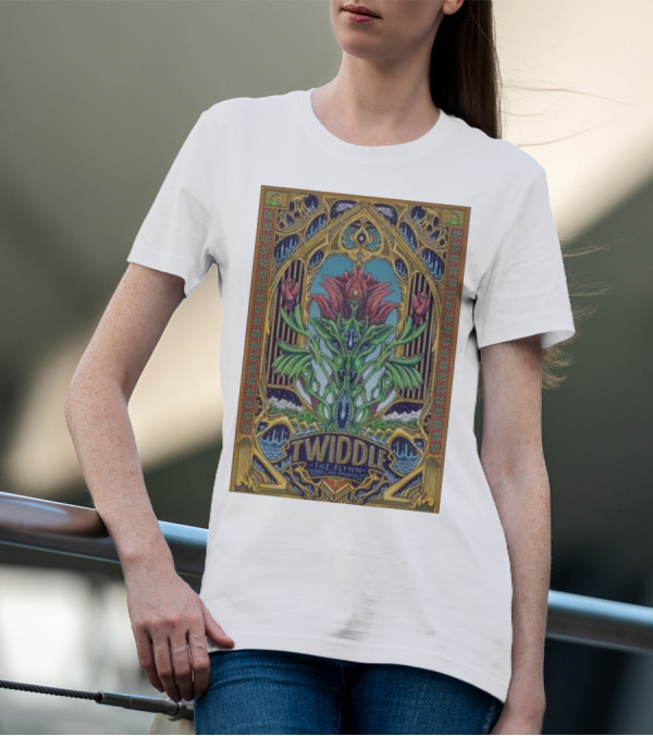 Twiddle The Flynn Burlington Tour Psychedelic Floral Art Deco T-Shirt
