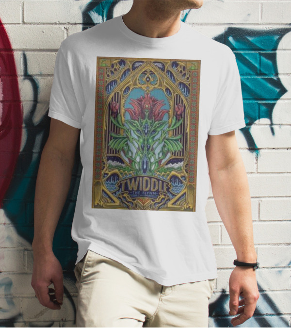 Twiddle The Flynn Burlington Tour Psychedelic Floral Art Deco T-Shirt