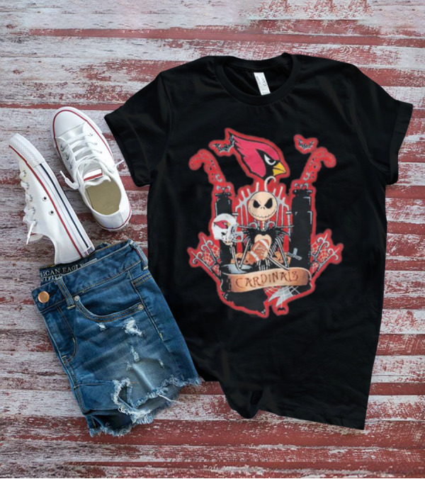 Jack Skellington Halloween Arizona Cardinals Fan T-Shirt