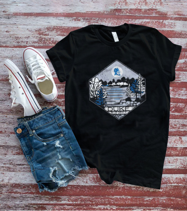Duke Blue Devils Comfort Wash Hexagonal Landscape Sketch T-Shirt