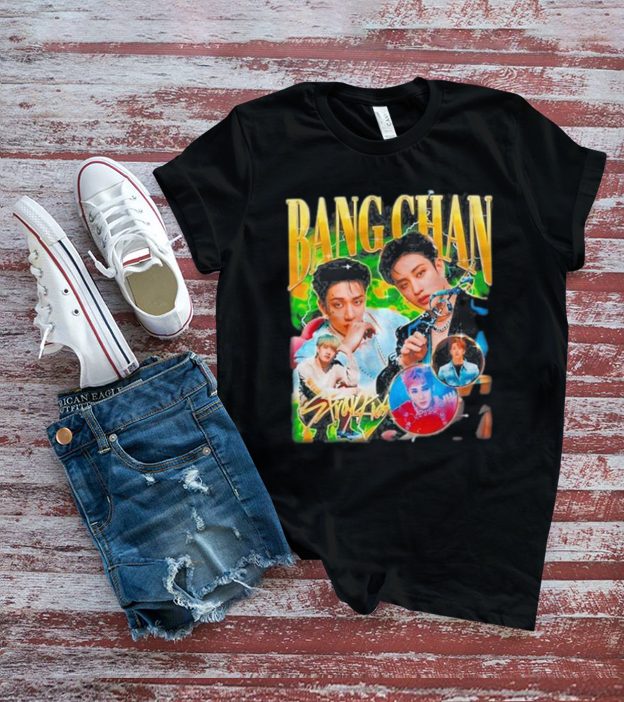 Bang Chan Stray Kids Multicolor Photo Collage T-Shirt