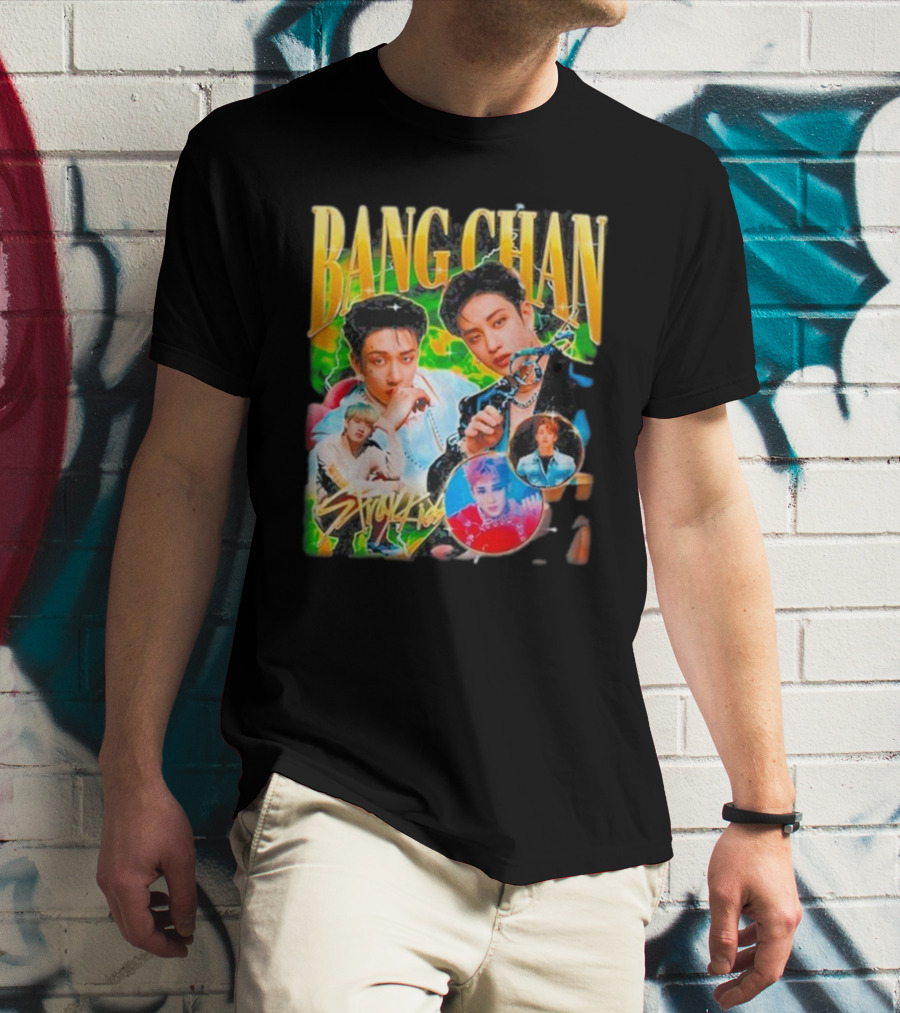 Bang Chan Stray Kids Multicolor Photo Collage T-Shirt