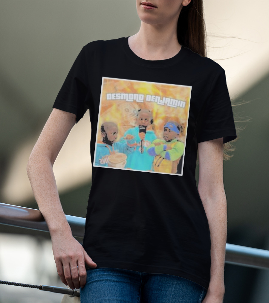 Desmond Benjamin Trio With Microphone And Cash Background T-Shirt
