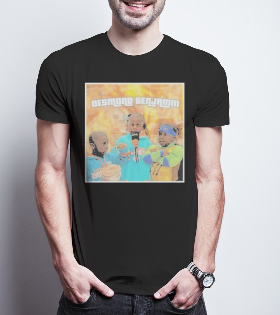 Desmond Benjamin Trio With Microphone And Cash Background T-Shirt