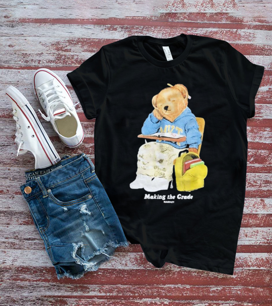 NYT Bear In School Desk With Yellow Backpack T-Shirt