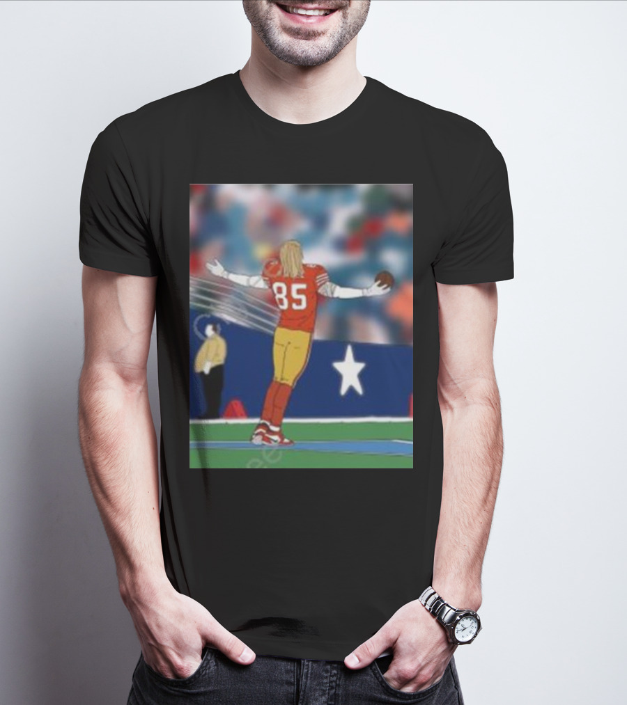 Day 31 Kittle Celebrates Touchdown Against Dallas Star Background T-Shirt