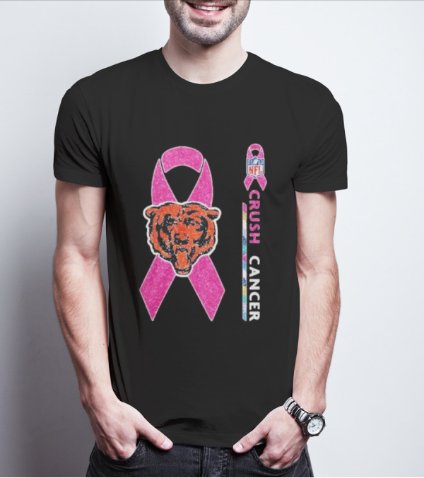 Chicago Bears NFL Crush Cancer Pink T-Shirt